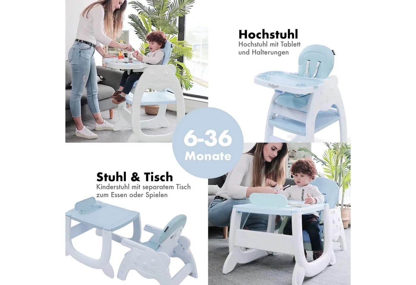 Daliya® Kombihochstuhl Multihok 4in1 Baby- & Kinderhochstuhl - Bild 3