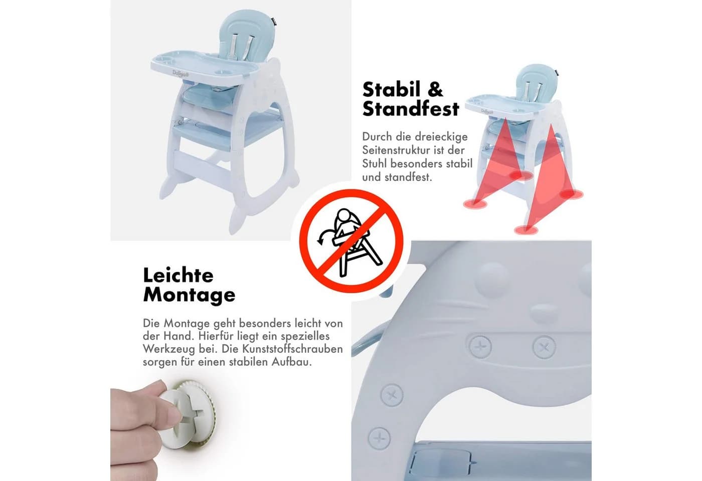 Daliya® Kombihochstuhl Multihok 4in1 Baby- & Kinderhochstuhl - Bild 4