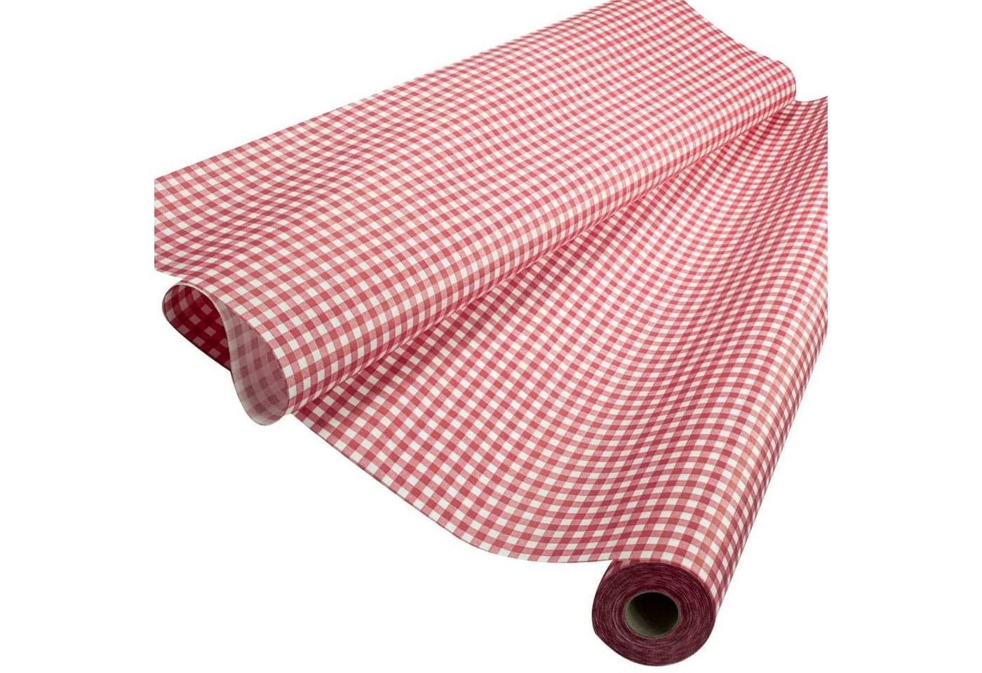 Sensalux Tischdeckenrolle 1,18m x 25m Weiß-Rot Karomuster Vlies - Bild 2