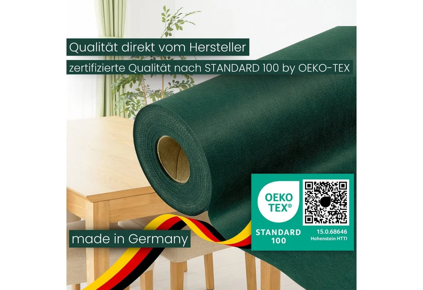 Sensalux Tischdeckenrolle 1,18m x 10m Grün Vlies