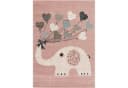 Jimri Kinderteppich Elefant mit Luftballons Rosa Kurzflor Läufer Bild 1