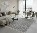 Jimri Wendeteppich Kelim Grau/Weiß Boho Kilim Bild 2