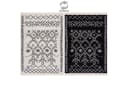 Jimri Wendeteppich Kelim Schwarz-Weiß Boho-Kilim Muster Baumwolle Bild 1
