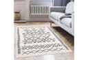 Jimri Wendeteppich Kelim Schwarz-Weiß Boho-Kilim Muster Baumwolle Bild 4