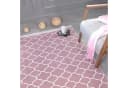 Jimri Kelim-Teppich Boho-Stil Rosa/Weiß Maschinell Gewebt Bild 3