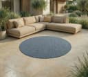 Jimri Outdoorteppich Key West Rund Blau Wetterfest Bild 3
