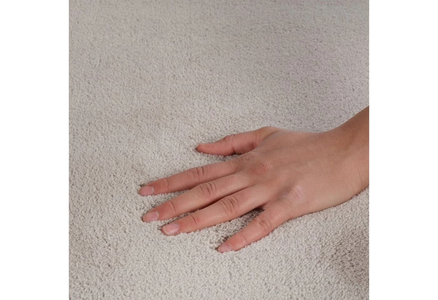 Jimri Teppich Fluffy Beige Kurzflor Läufer Rund Modern - Bild 4
