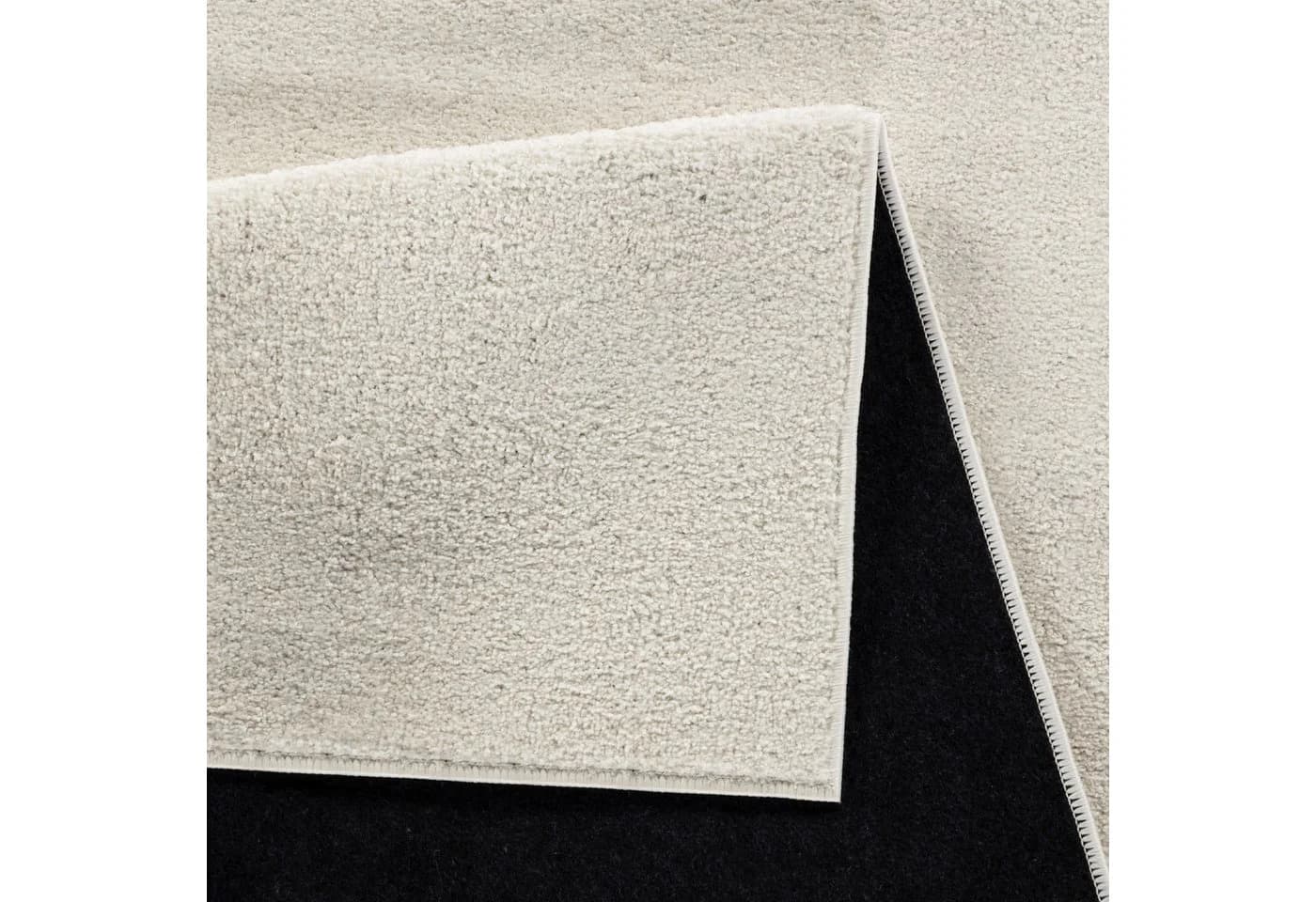 Jimri Teppich Lotus Rund Cream-Weiß Kurzflor Uni - Bild 5