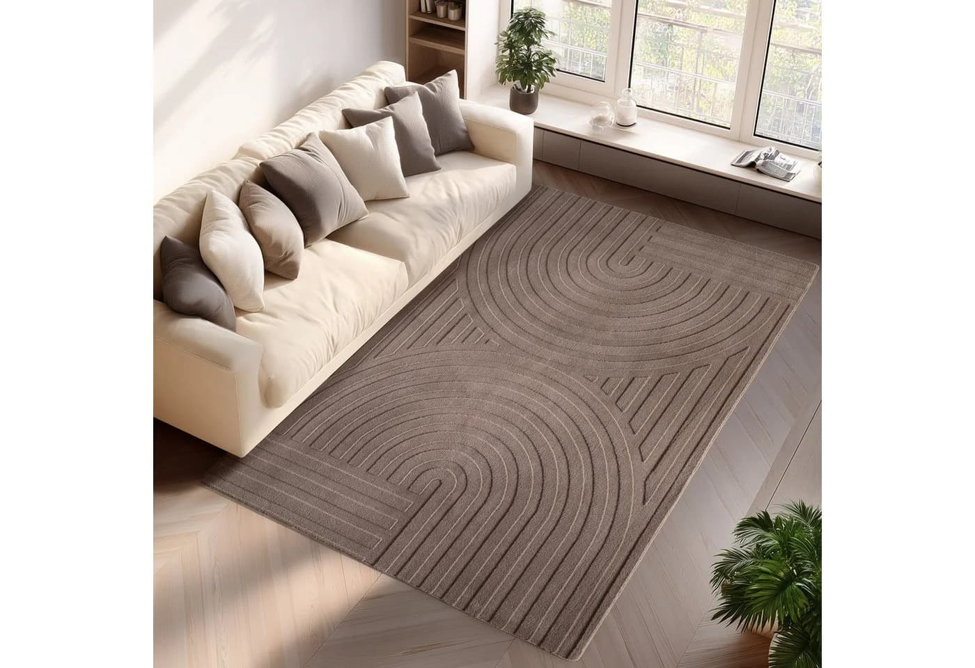 Jimri Teppich COSY Skandinavischer Boho Geometrisch Moderner Teppich Unifarben - Bild 2