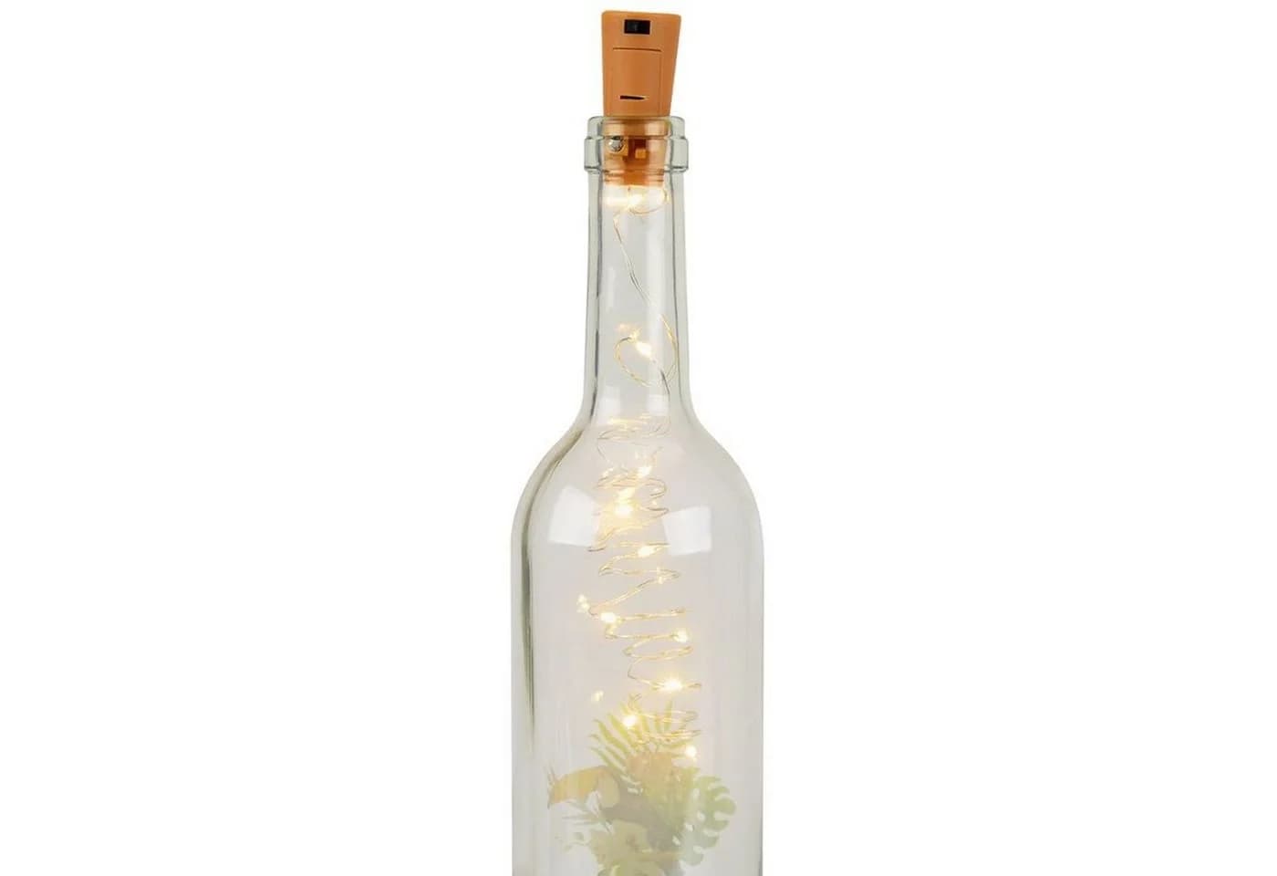 BURI LED Flaschenlicht Korken 10 LEDs Warmweiß Drahtlichterkette - Bild 2