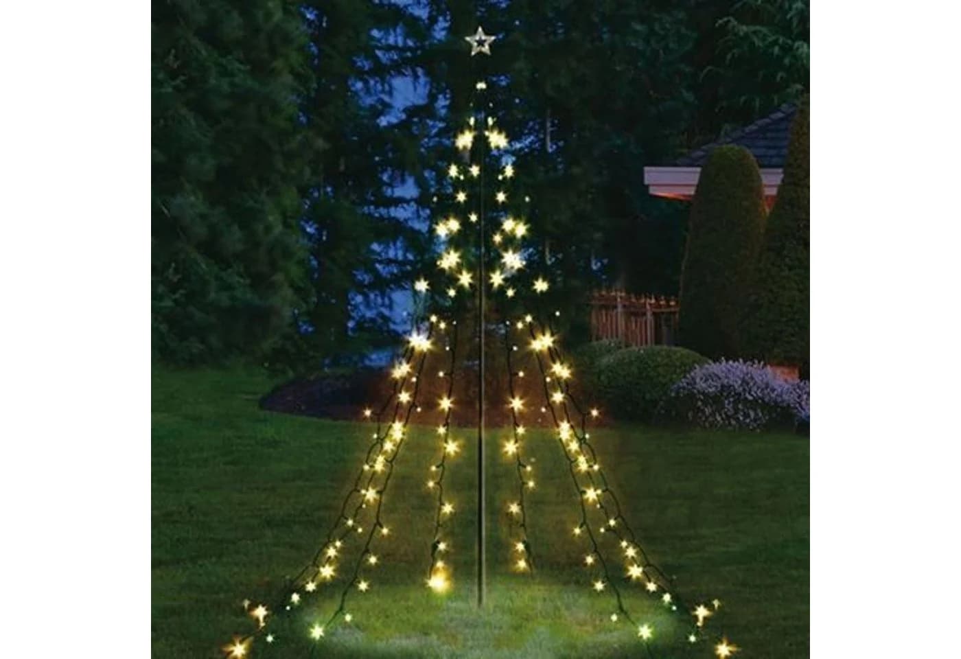 BURI Lichterpyramide 200 LEDs Garten-Lichterkette Lichternetz