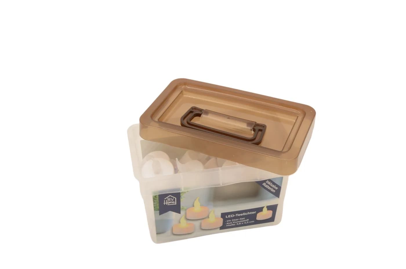 BURI LED-Teelichter-Box 24er Set Flackerndes Licht Warmweiß