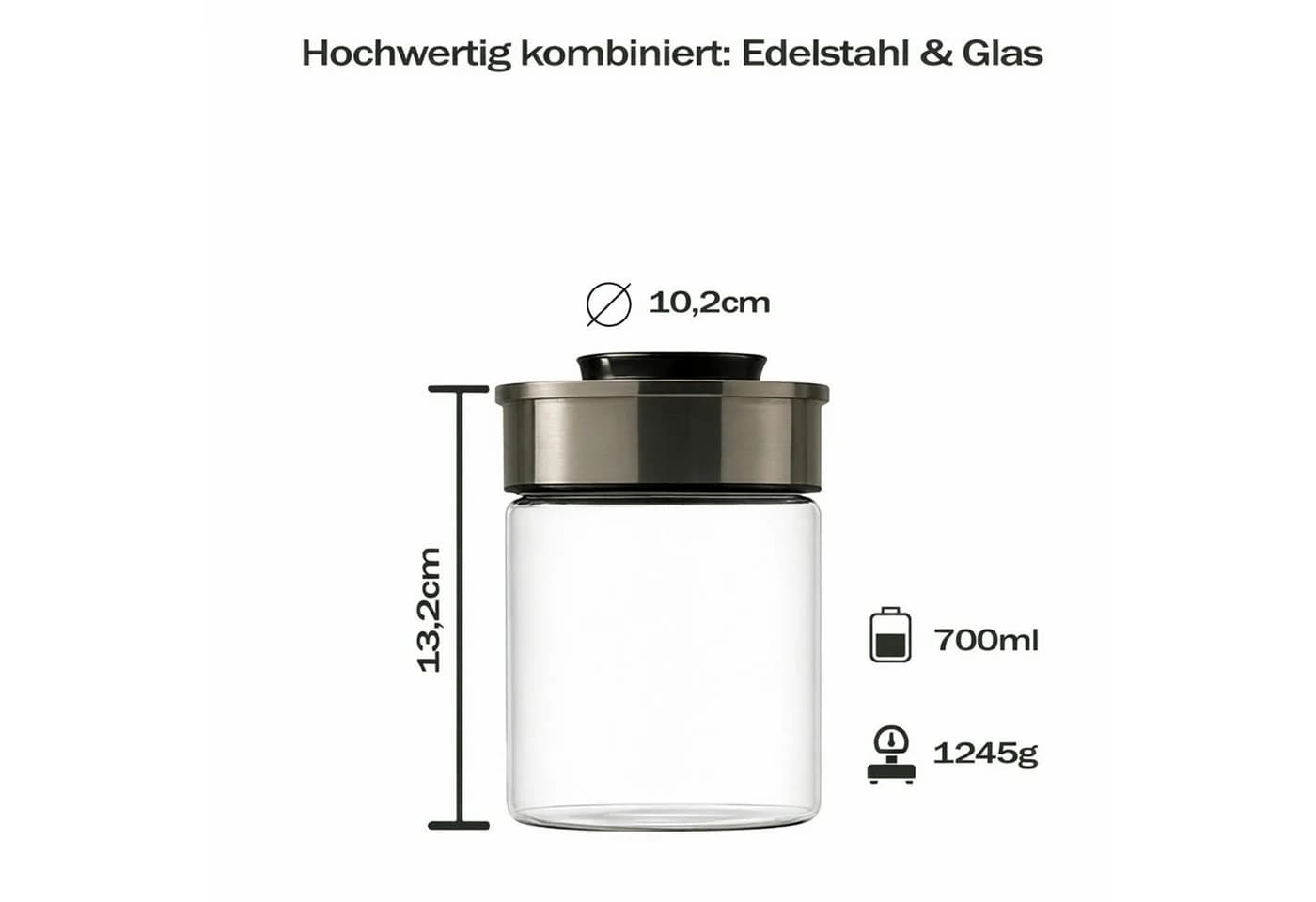 BURI Vorratsglas 3x Vakuum 700ml Glas luftdicht - Bild 4