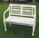 BURI Teak-Gartenbank 2-Sitzer Weißgewaschen Bild 1