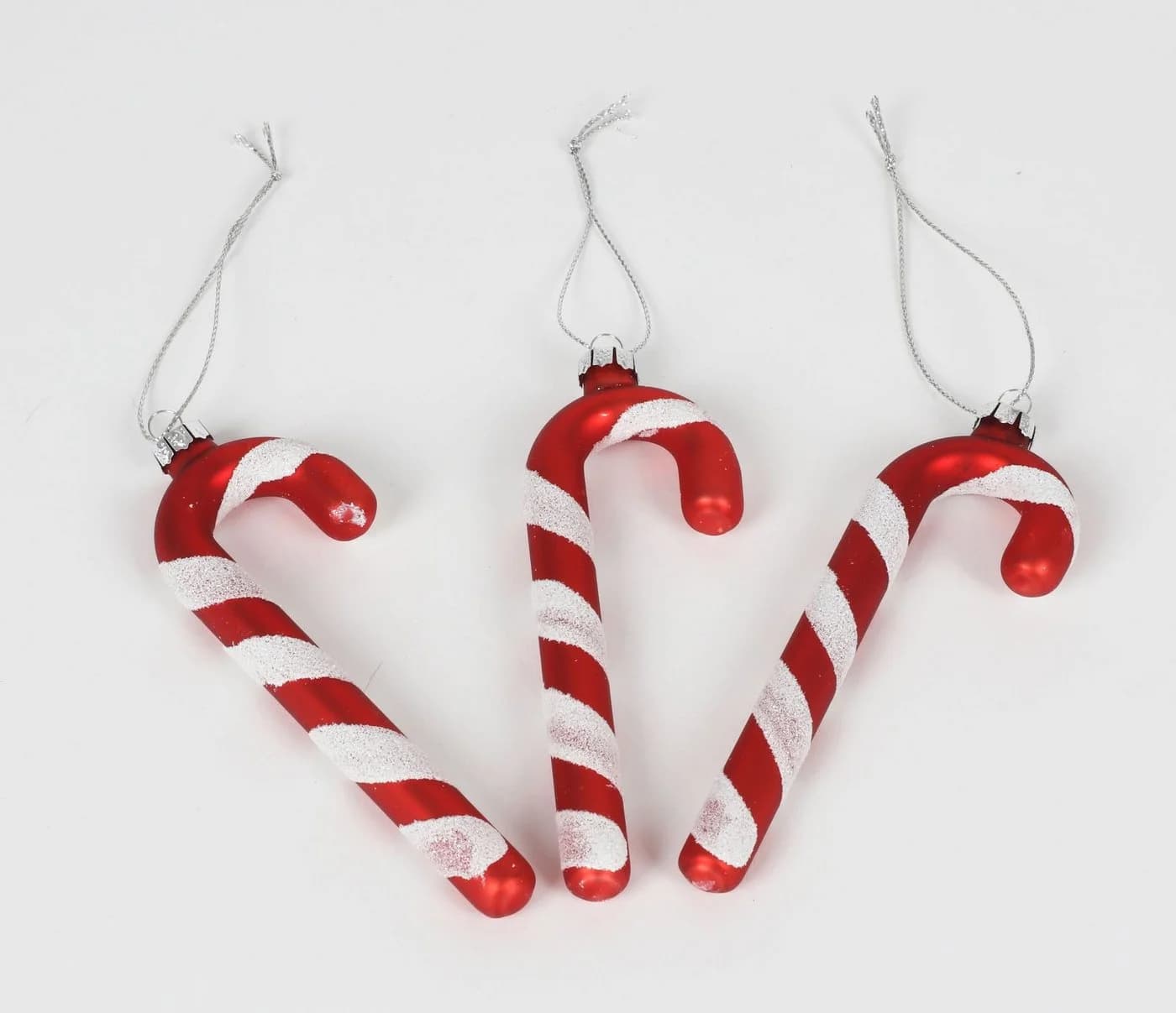 BURI Christbaumschmuck Deko Zuckerstangen 3er-Set aus Glas 12cm - Bild 5