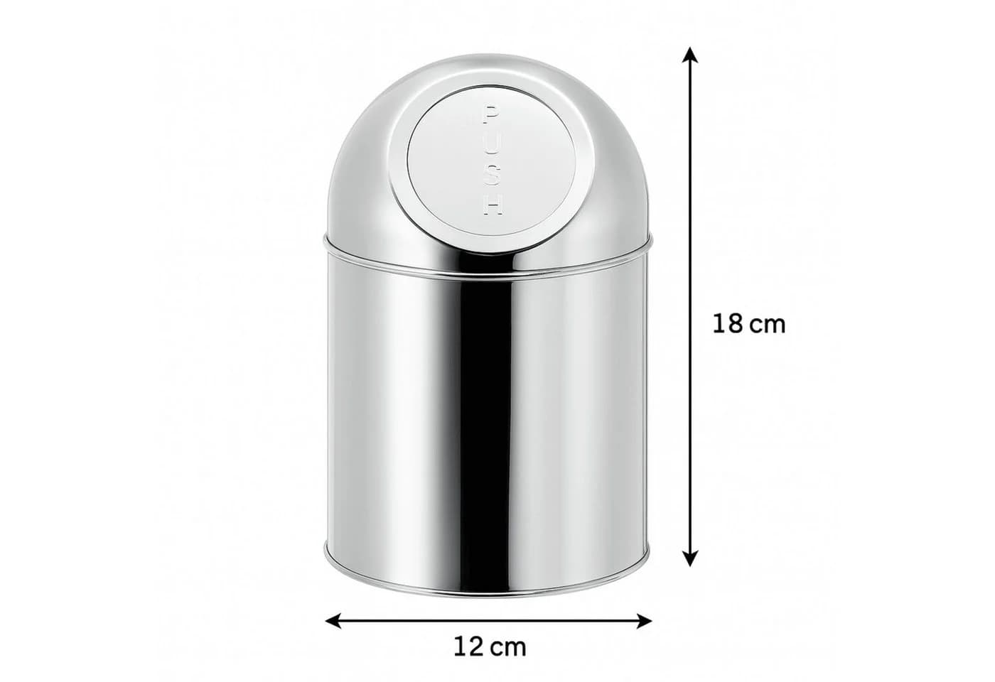 BURI Tischabfalleimer Edelstahl 1L Push-Deckel - Bild 4