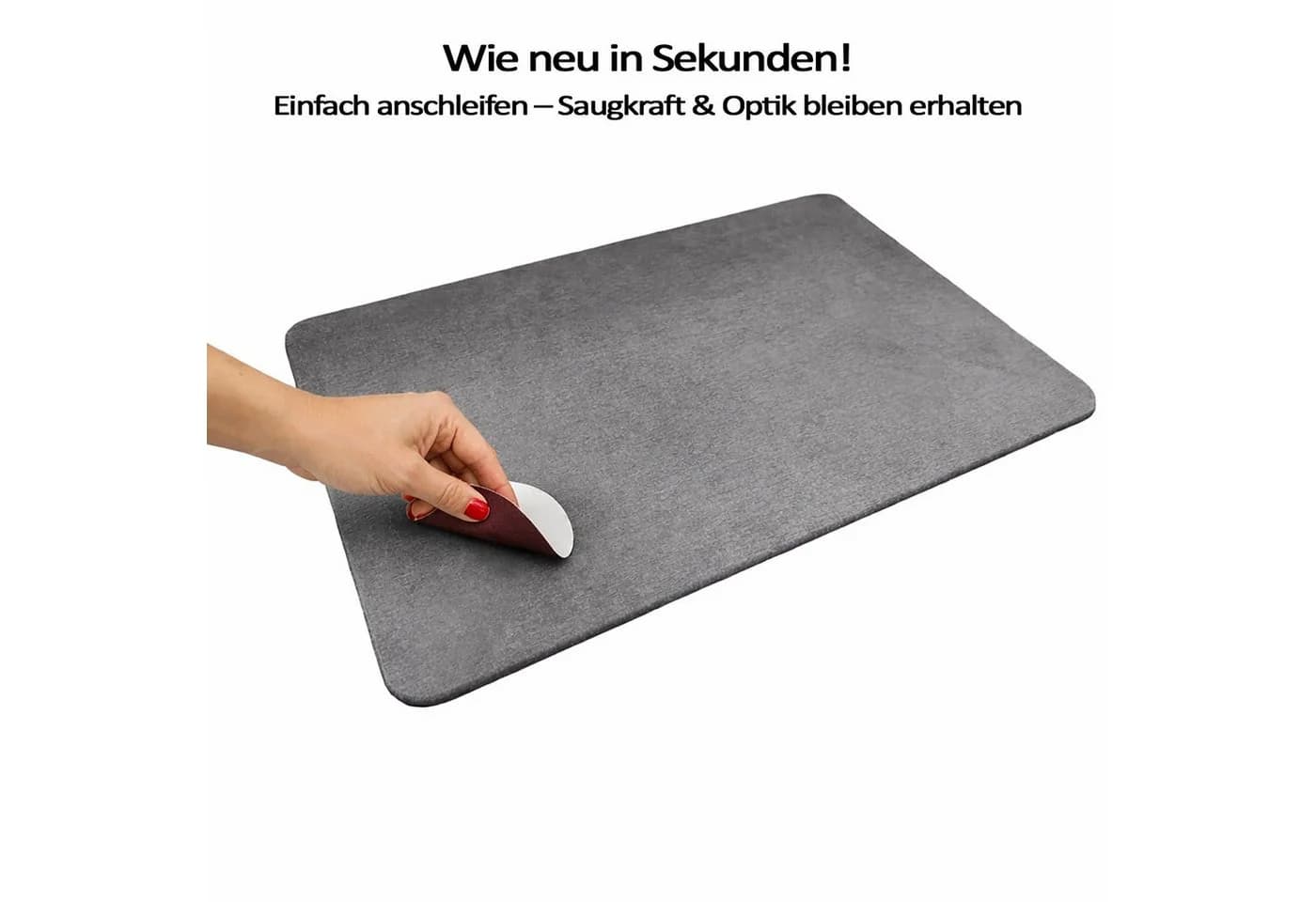 BURI Badematte Kieselgur 60x39cm Naturmaterial Antibakteriell Rutschfest - Bild 5