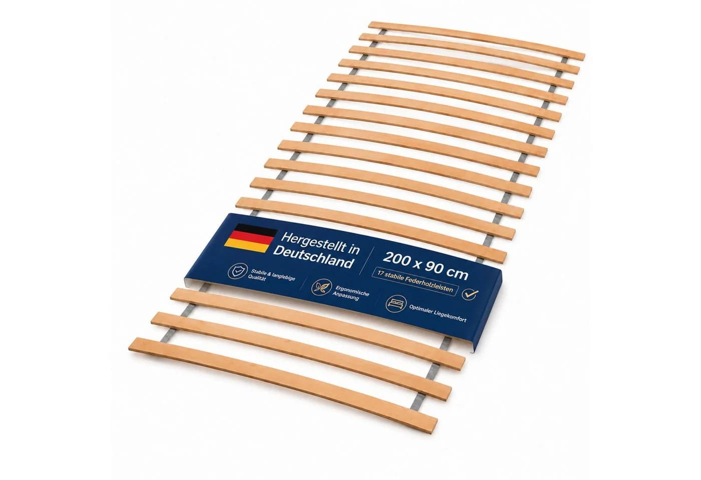 BURI Rollrost 90x200 cm mit 17 Federholzleisten