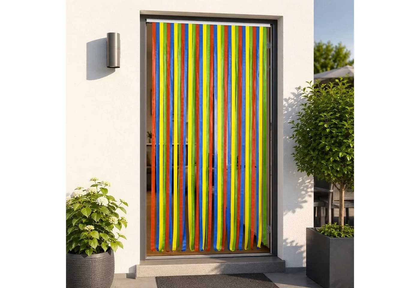 BURI Tür-Streifenvorhang Insektenschutz Bunt 90x200cm