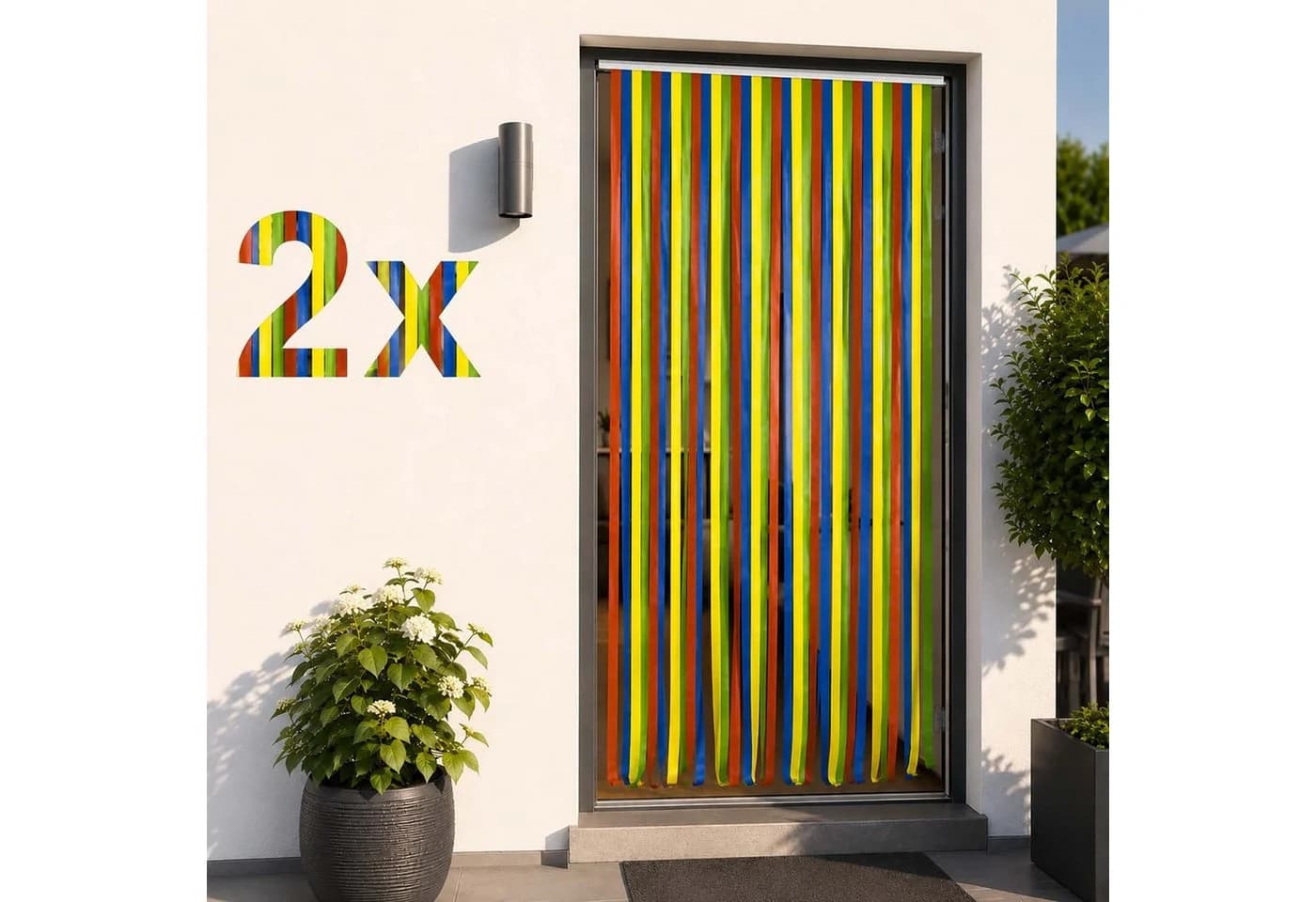 BURI Tür-Streifenvorhang Insektenschutz Bunt 90x200cm - Bild 2