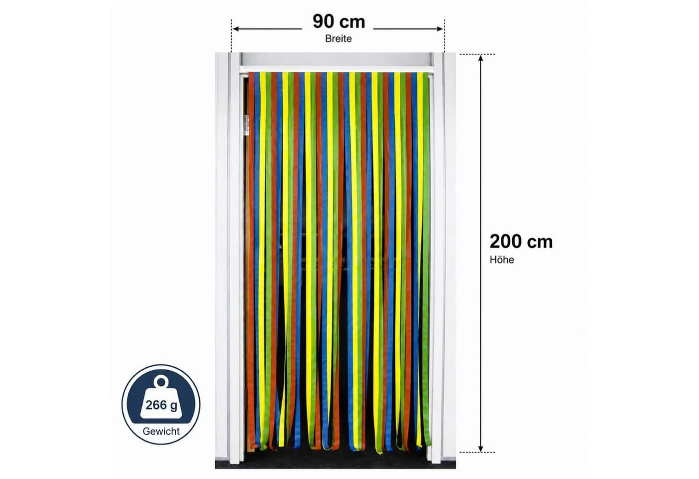 BURI Tür-Streifenvorhang Insektenschutz Bunt 90x200cm - Bild 5