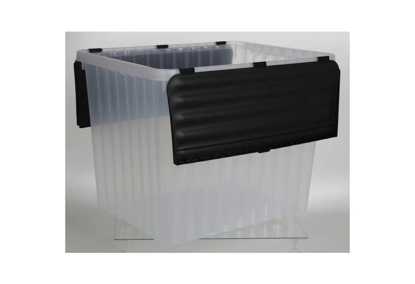 Jelenia Plast Aufbewahrungsbox Wellenbox transparent mit Klappdeckel 88L - Bild 3