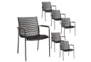 Cinas Gartenstuhl Mood Classic 6er-Set Aluminium Stapelbar Schwarz Bild 2
