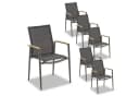 Liadomo Gartenstuhl Mannoli Stapelbar Aluminium Teak Grau Bild 2