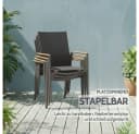Liadomo Gartenstuhl Mannoli Stapelbar Aluminium Teak Grau Bild 3
