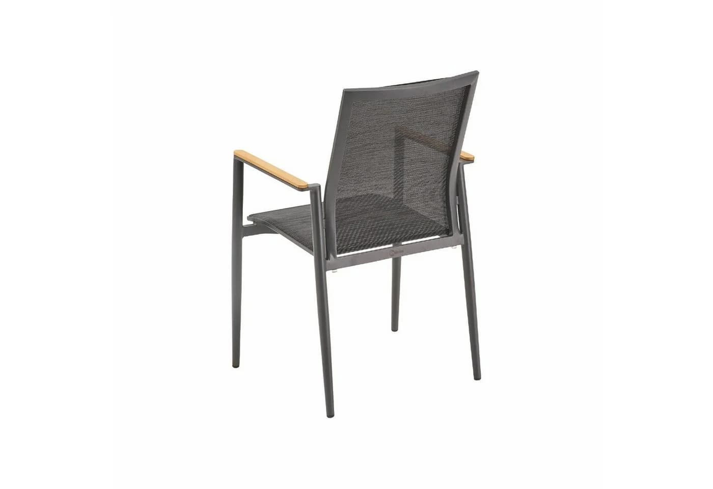 Liadomo Gartenstuhl Mannoli Stapelbar Aluminium Teak Grau - Bild 5