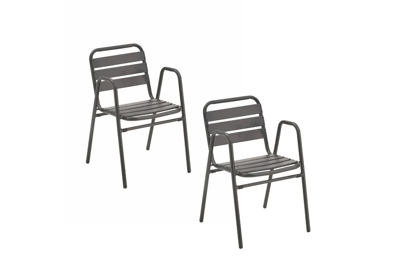 Liadomo Gartenstuhl Lesina Anthrazit Aluminium Stapelbar - Bild 2