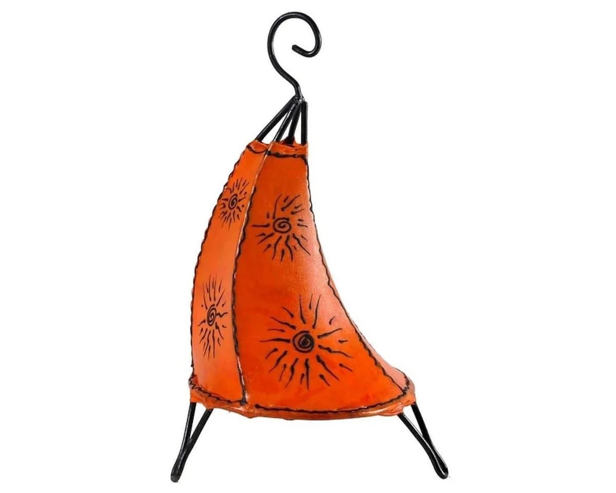 SIMANDRA Stehlampe Tissir Sonne 36 cm Marokkanische Lederlampe Orange - Bild 2