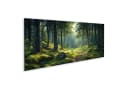 islandburner Leinwandbild Wald mit Sonnenstrahlen Natur Panorama Bild 2