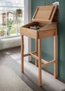Wohnglücklich Stehpult Victoria Massivholz Buche Natur geölt mit Stauraum Bild 3