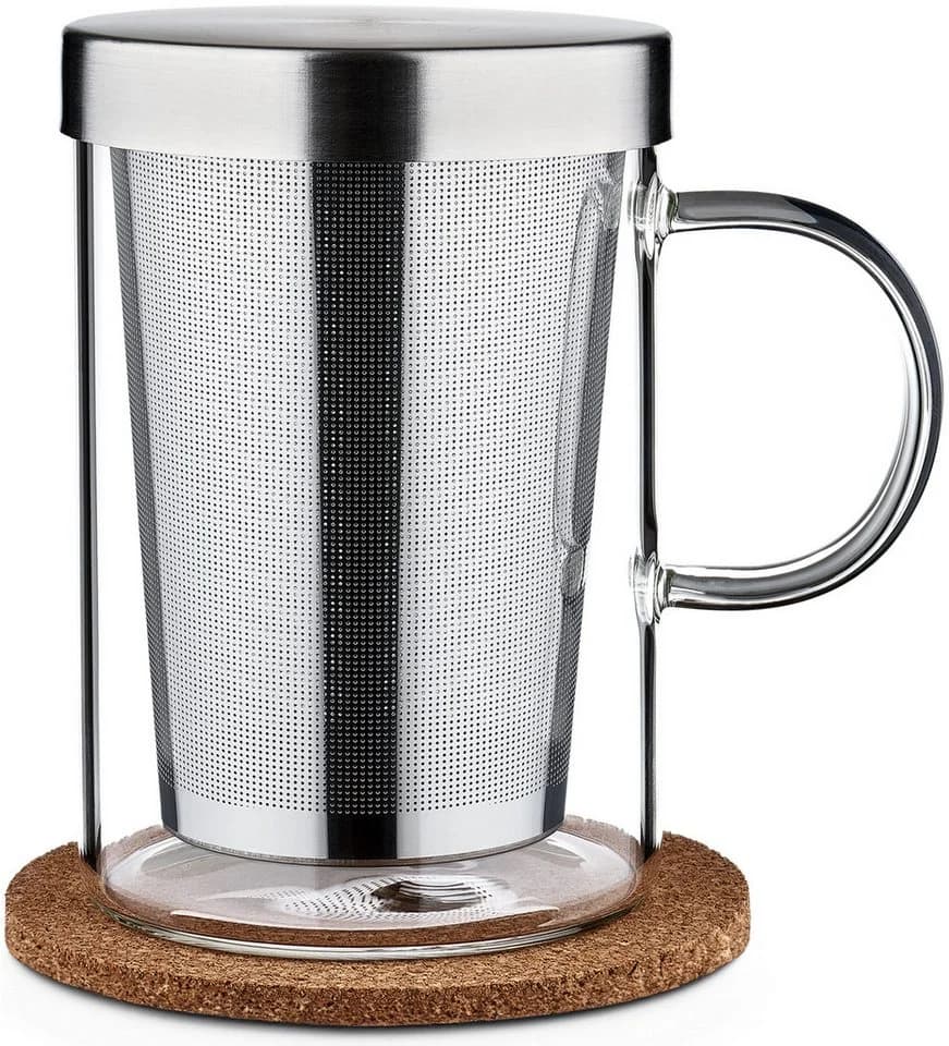 Cosumy Teeglas mit Sieb & Untersetzer Transparent - Bild 2