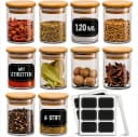 Praknu Vorratsglas Gewürzbehälter 10er Set 120ml Glas Bambus Bild 2