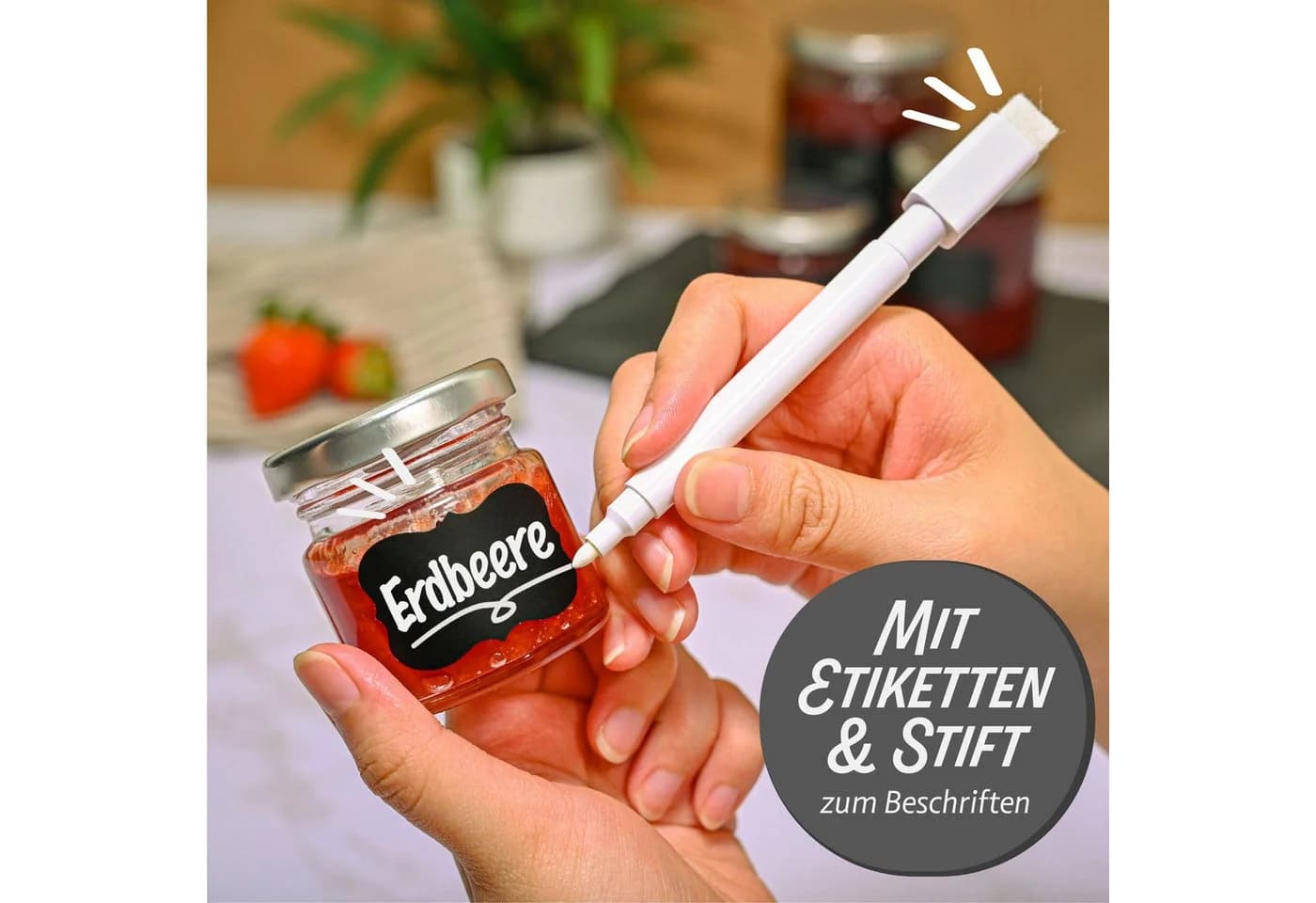Praknu Einmachglas Set 24x 50ml mit Deckel & Etiketten