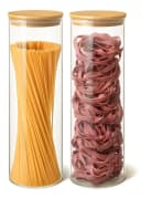 Praknu Vorratsdose 2er Set Glas Bambusdeckel Transparent Bild 2