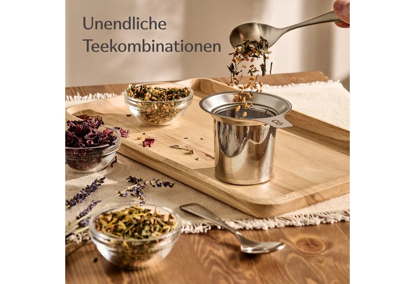 Cosumy Teeglas mit Sieb und Deckel Dunkelblau Keramik 500ml - Bild 5