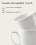 Cosumy Espressotassen Set 6er mit Untertassen Weiß Keramik 70ml Bild 4