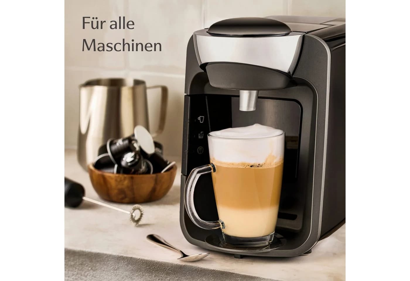Cosumy Latte Macchiato Gläser Set 6-tlg. mit Henkel & Löffel Glas Transparent - Bild 3