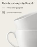 Cosumy Cappuccino Tassen Set 6er mit Untertassen Keramik Weiß Bild 4