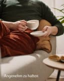 Cosumy Cappuccino Tassen Set 6er mit Untertassen Keramik Weiß Bild 5