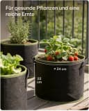 Praknu Pflanzkübel Set 5x 10L Schwarz Vliesstoff mit Beschriftungsetiketten Bild 1