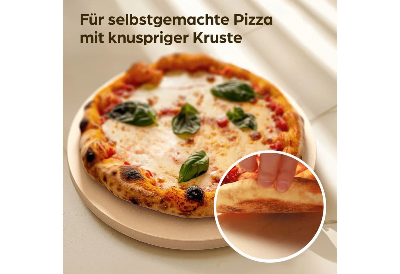 Praknu Pizzastein Rund 30 cm Cordierit Beige