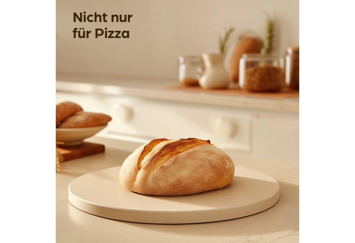 Praknu Pizzastein Rund 30 cm Cordierit Beige - Bild 5