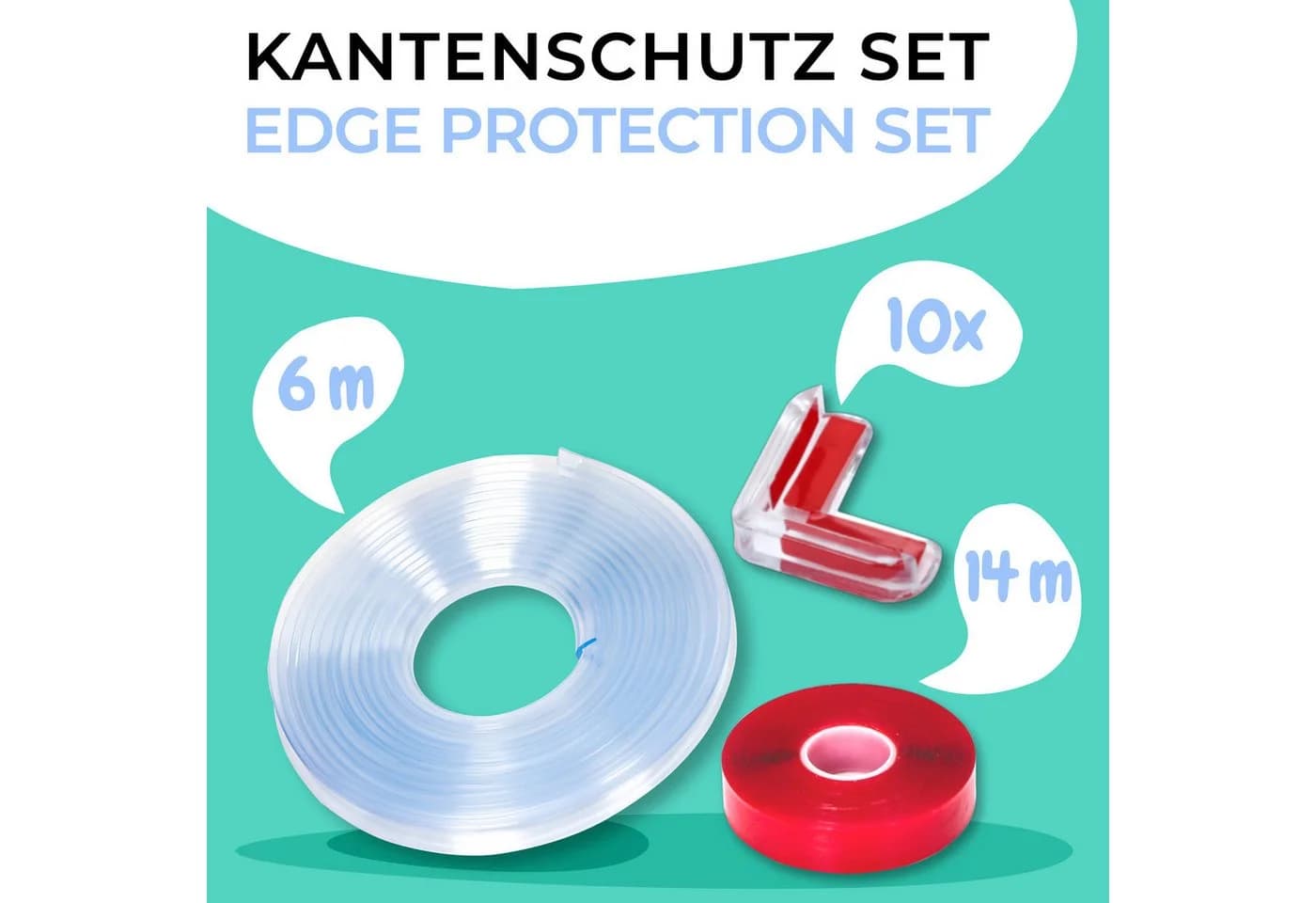 Praknu Kantenschutz Transparent 6m inkl. 10x Eckenschutz - Bild 3
