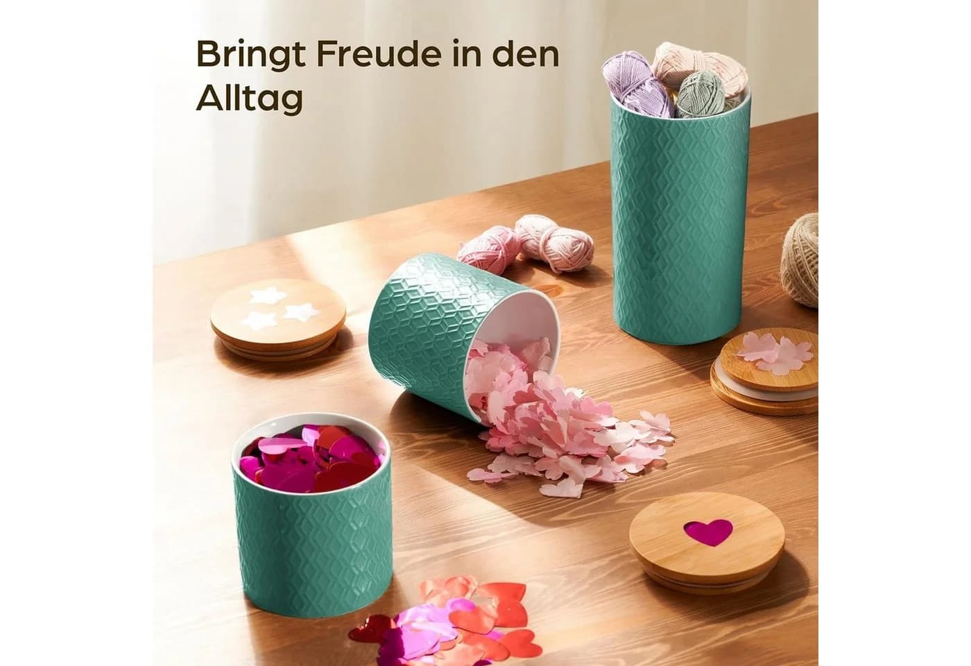 Praknu Vorratsdose Keramik 3er-Set Türkis Luftdicht - Bild 4