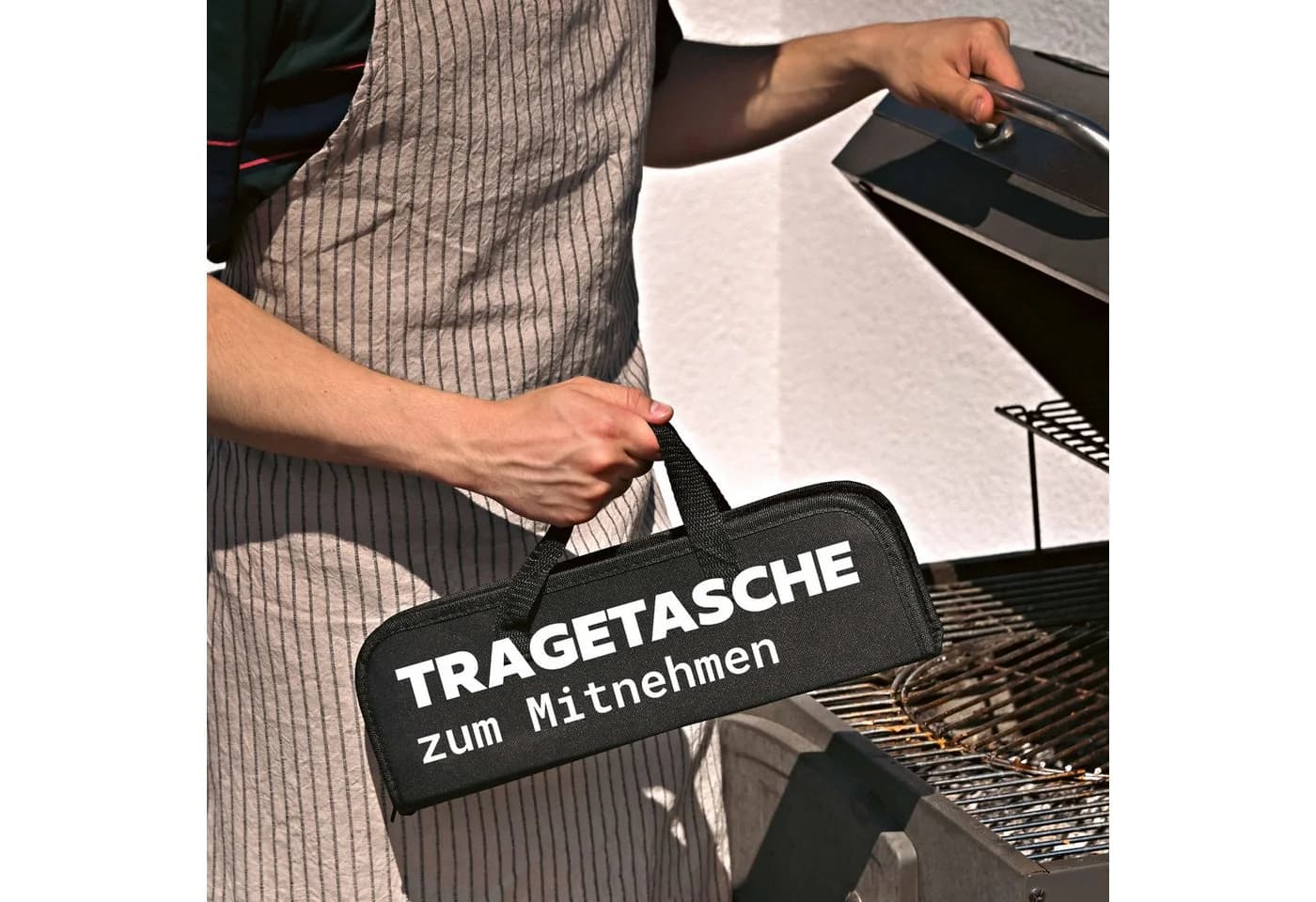 Praknu Grillbesteck-Set 9-tlg. Edelstahl mit Tragetasche - Bild 4