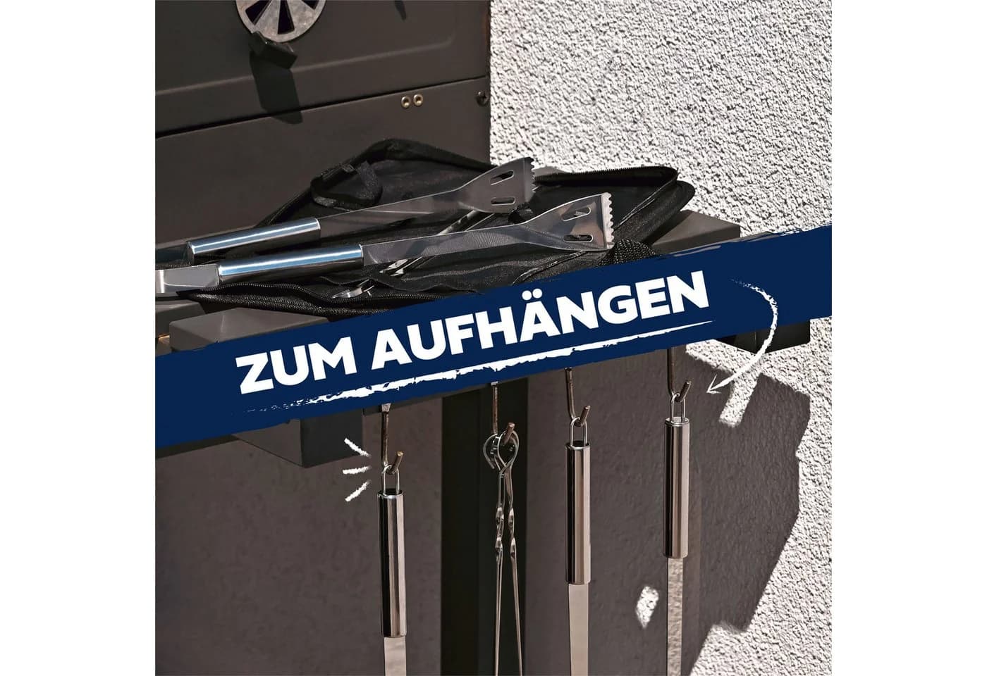 Praknu Grillbesteck-Set 9-tlg. Edelstahl mit Tragetasche - Bild 5